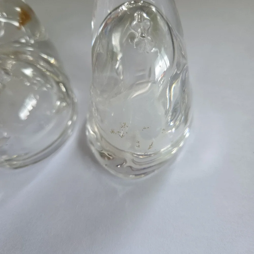Vintage Lenox Crystal Kitty Cat Salt & Pepper Shakers Kitten Germany 1980s Glass